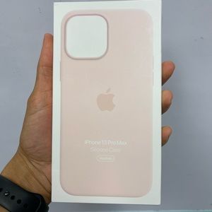 Genuine Apple 13 pro max silicone case- chalk pink
